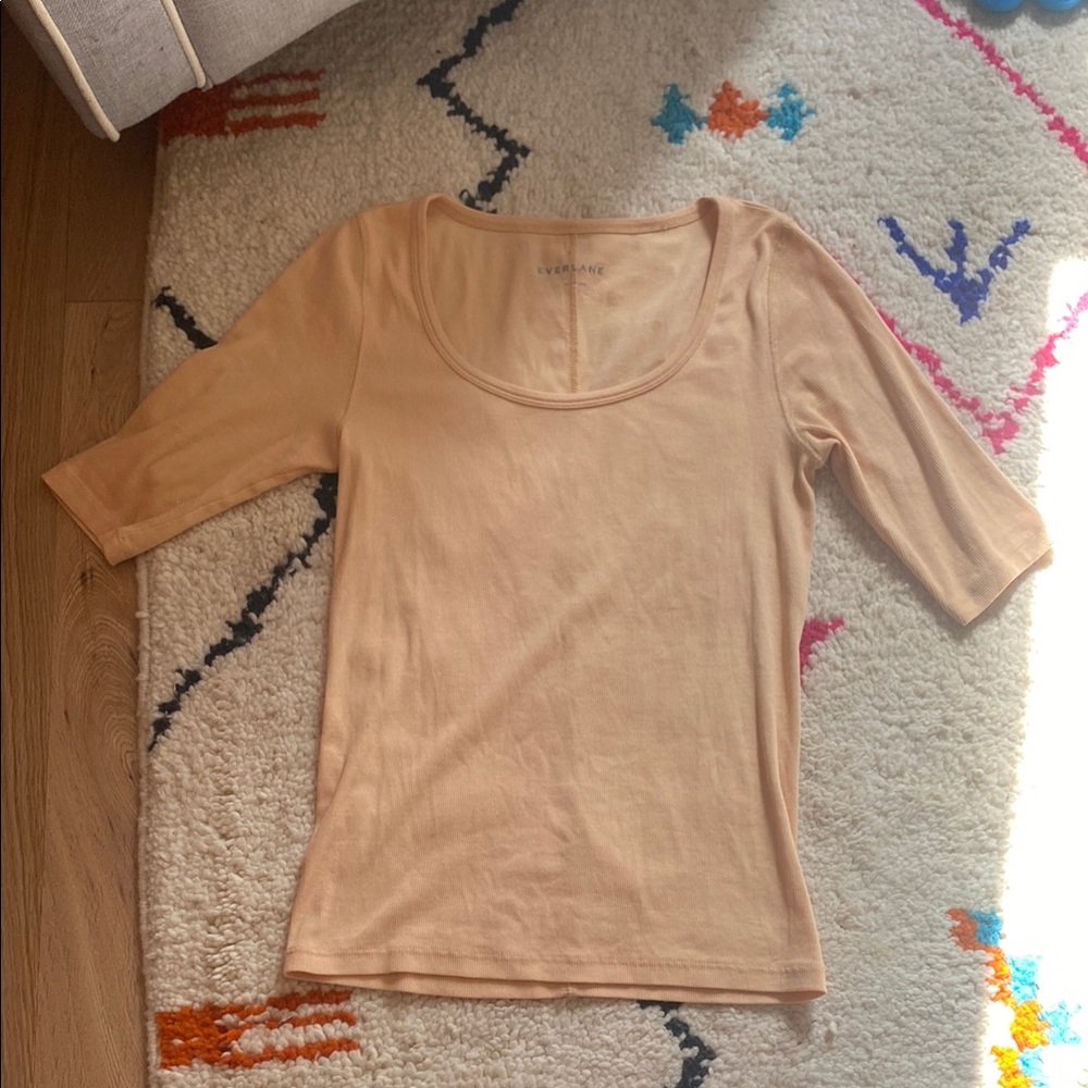 Everlane (M) The Luxe Rib Scoop-Neck Tee